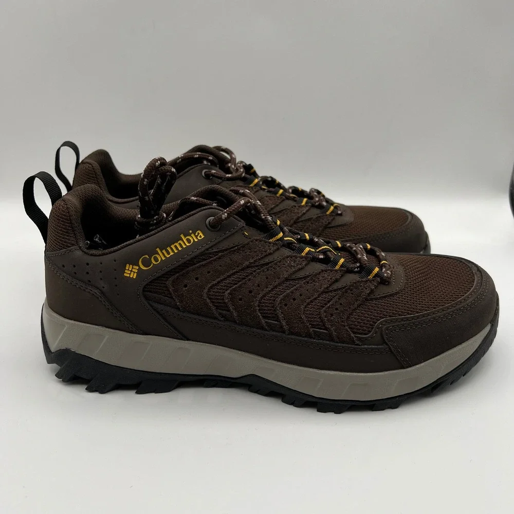 Columbia Strata Trail Low Hiking‎ Shoes Mens 9 Brown Cordovan Mesh Suede Rugged
